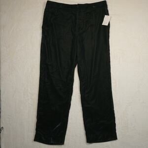 Emerald Green Velvet Straight Leg Pants